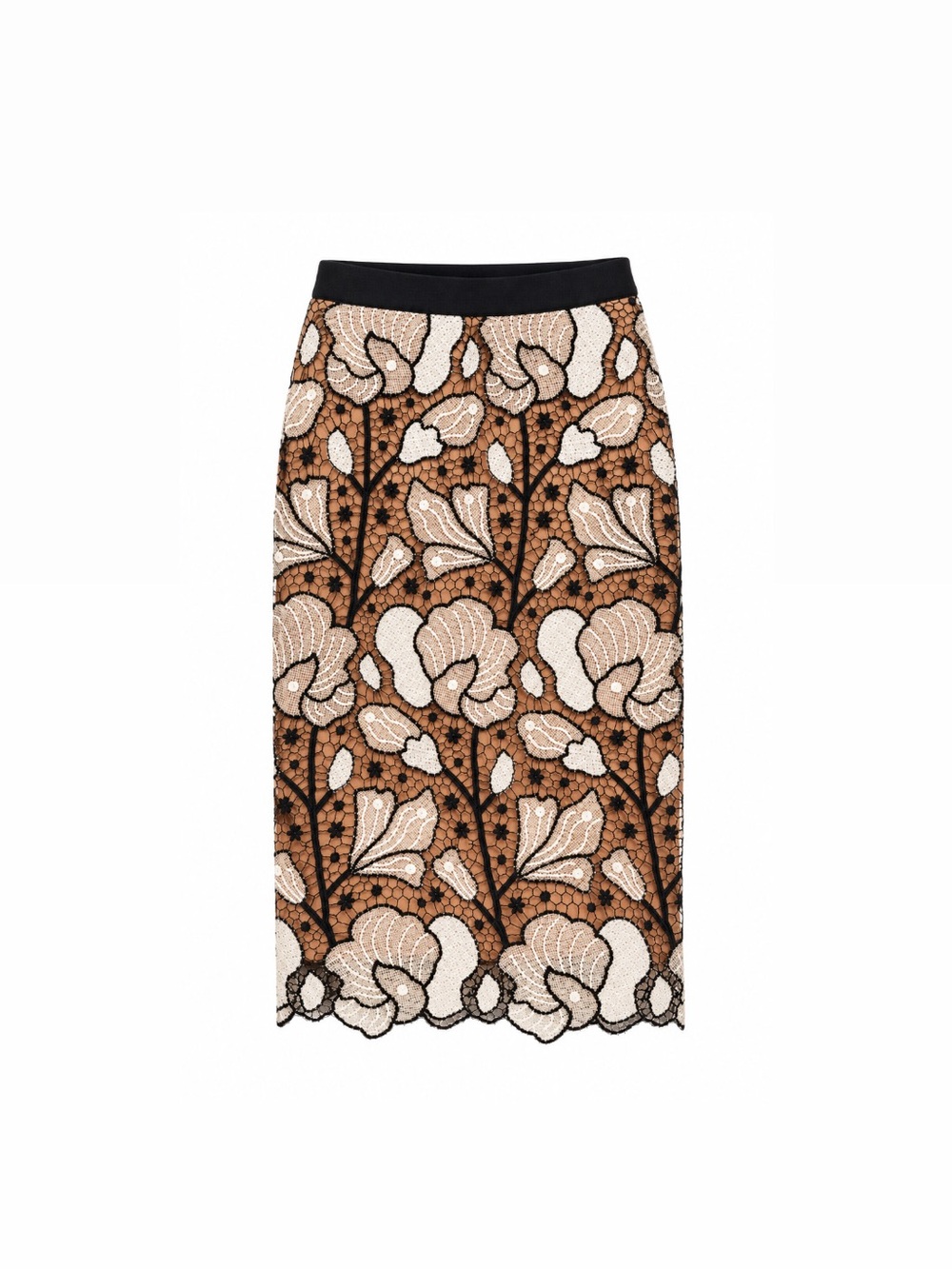 BCBGMaxAzria Lace Overlay Pencil Skirt